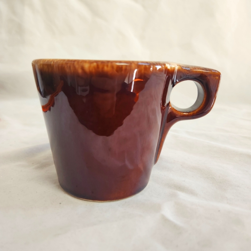 Vintage Hull Brown Drip Pottery Coffee Mug Cup